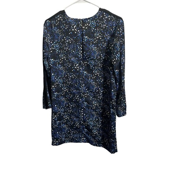 Banana Republic Womens Dress Size 2 Abstract Print Long Sleeve Blue - Picture 4 of 5